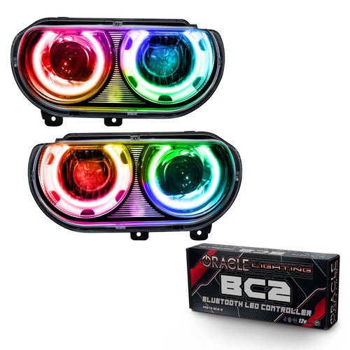 Oracle 08-14 Dodge Challenger SMD HL (HID Style) - ColorSHIFT w/ BC1 Controller - 7132-335 Photo - Primary