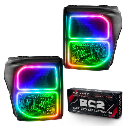 Oracle 11-16 Ford F250/350 LED HL - Black - ColorSHIFT w/ BC1 Controller - 8159-335 Photo - Primary