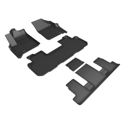 3D MAXpider 2018-2020 Buick Enclave Kagu 1st & 2nd & 3rd Row Floormats - Black - L1BC04001509 Photo - Primary