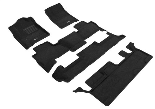 3D MAXpider 15-20 Chevrolet Tahoe With Bench 2nd Row Elegant 1st 2nd 3rd Row - Floor Mat Set (Black) - L1CH06204709 Photo - Primary