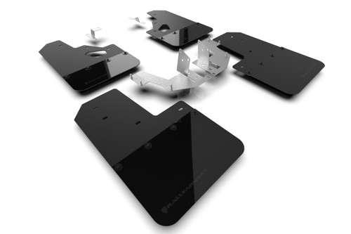 Rally Armor 21-22 Ford Bronco (Plstc Bmpr + RR - NO Rptr/Sprt) Blk Mud Flap w/Met. Blk Logo - MF85-RR-PL-MBK Photo - Primary