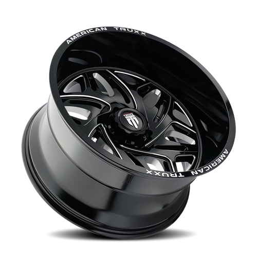American Truxx AT1914 Euphoria 22x12 / 6x135 BP / -44mm Offset / 87.1mm Hub Gloss Black Milled Wheel - AT1914-22236BM Photo - Primary
