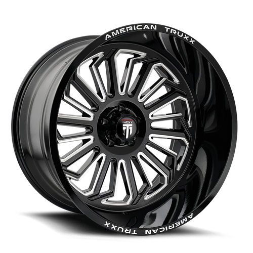American Truxx AT1916 Butcher 24x14 / 6x139.7 BP / -76mm Offset / 106mm Hub Gloss Black Milled Wheel - AT1916-24483M Photo - Primary