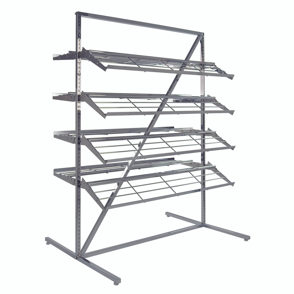 https://cdn11.bigcommerce.com/s-u7ds2t/images/stencil/1200x1200/products/109/4675/Shoe_Rack_Display_with_8_Shelves_2_Sided_CHROME__34625.1453480972.jpg?c=2