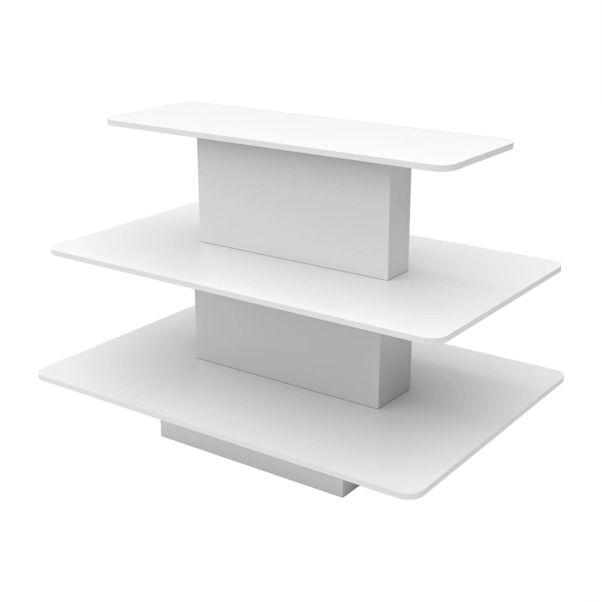 Retail Table Deep 3 Tier Rectangular Wood Retail Display Table | Product Display Solutions