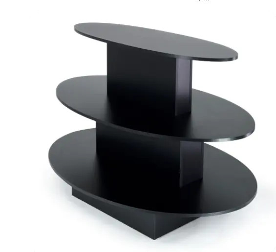 3 Tier Oval Wood Retail Display Table | Prdouct Display Solutions