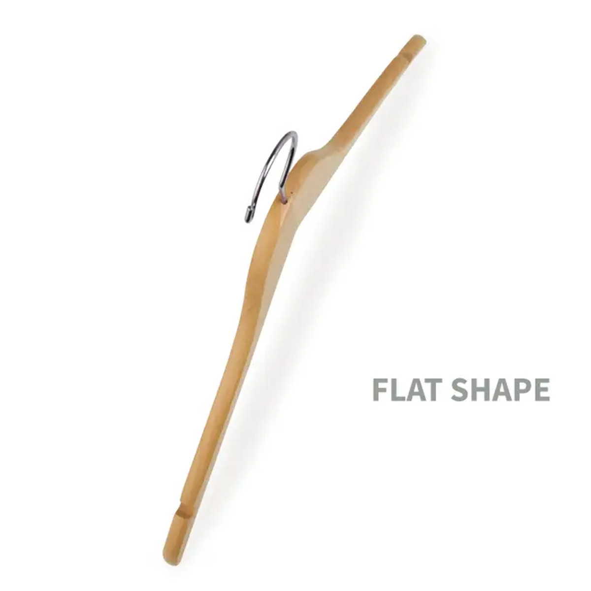 17 Flat Light Wood Hanger With Two Metal Clips Subastral