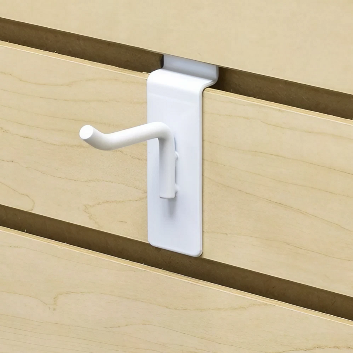 2 Slatwall Peg Hooks | White