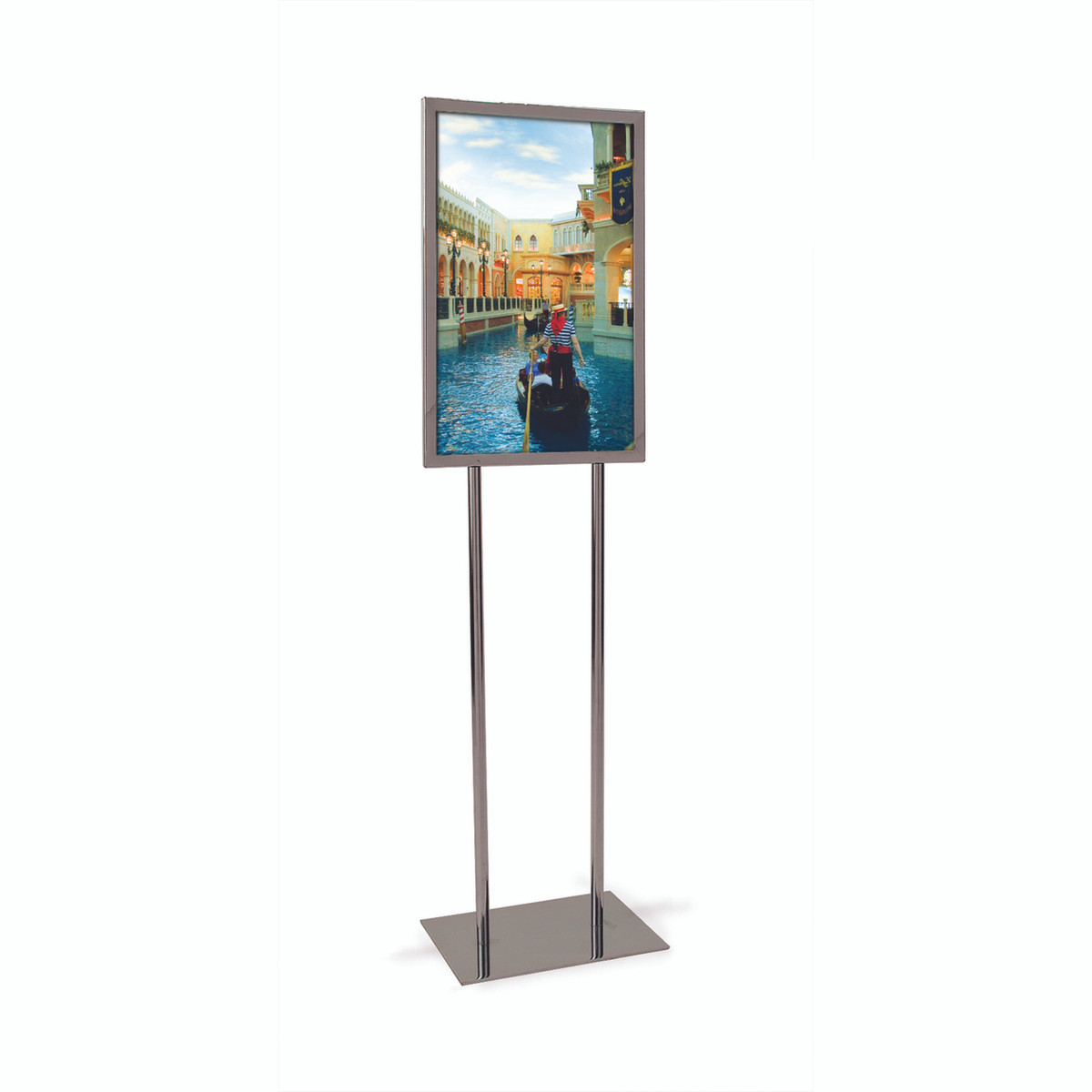 Vertical Poster Stand Frame 14 x 22 Polished Chrome Finish