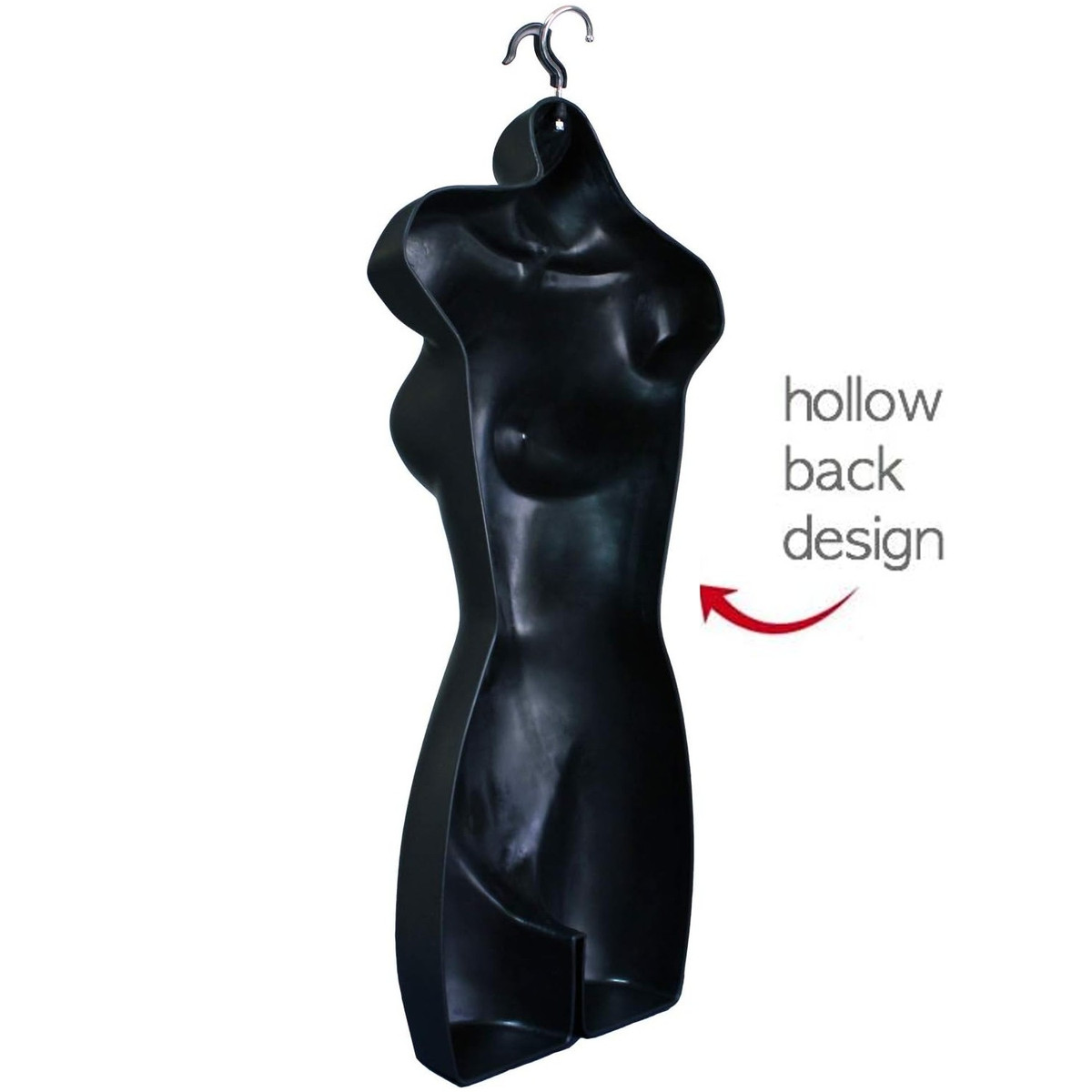 Premium Glossy Black Female Full Body Mannequin