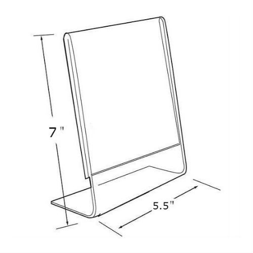 7 H X 5 5 W Acrylic Tabletop Sign Holder With Slanted Back