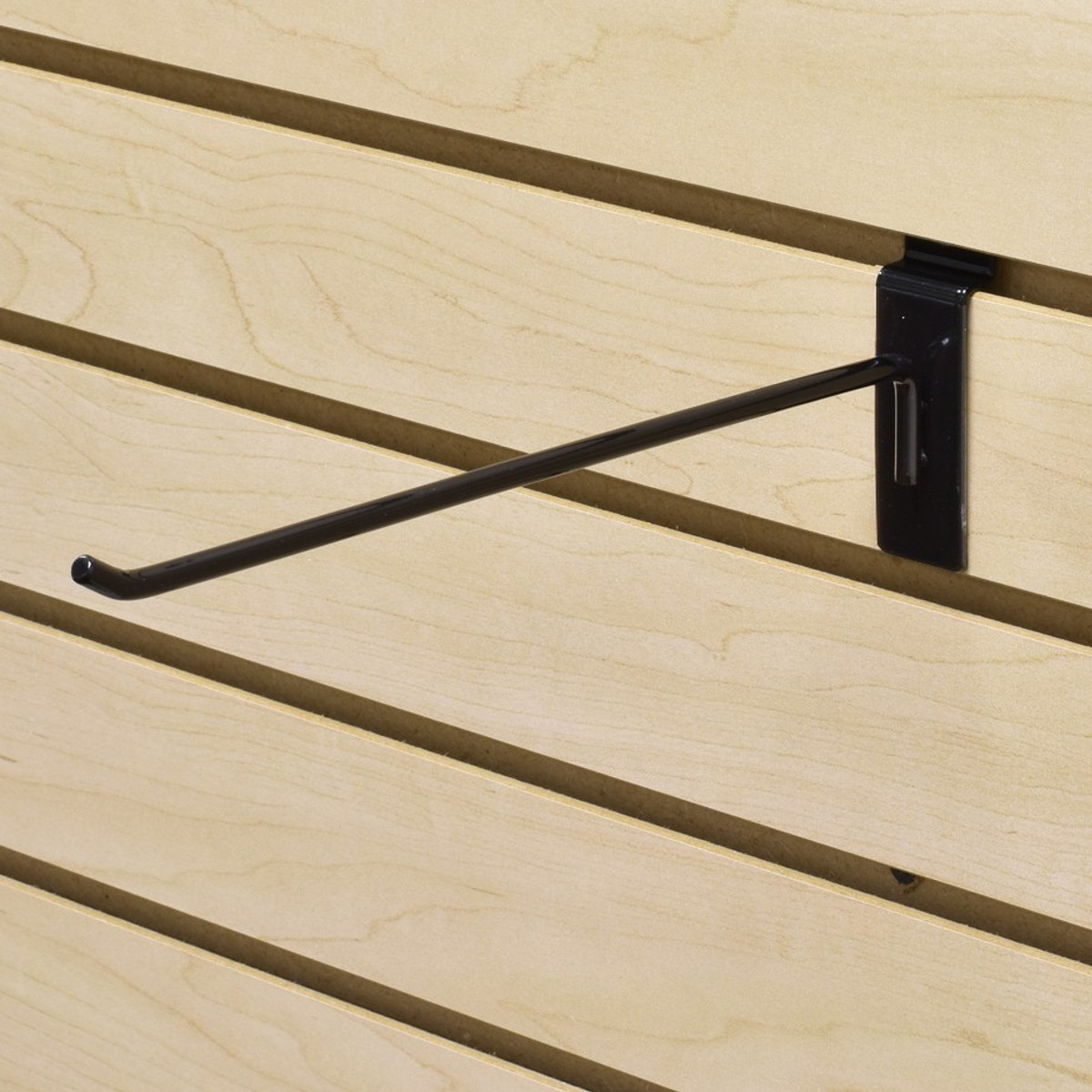 Essential 12 Deep Slatwall Peg Hook in Black: Streamlined Modern