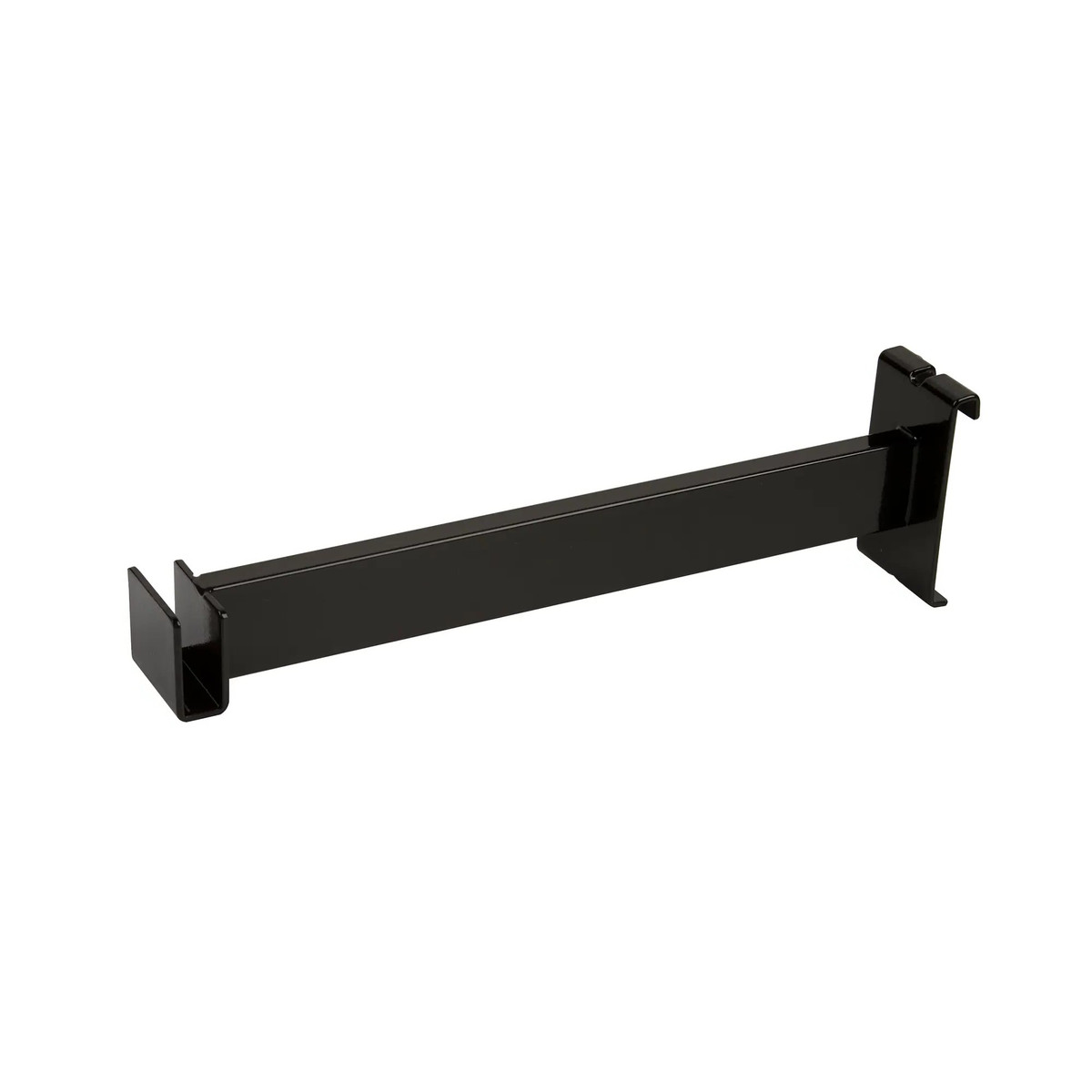12" L Black Gridwall Hangrail Bracket For Rectangular Tubing