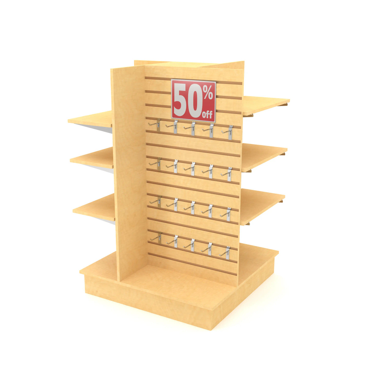4 Sided Slatwall Display Fixture | 36