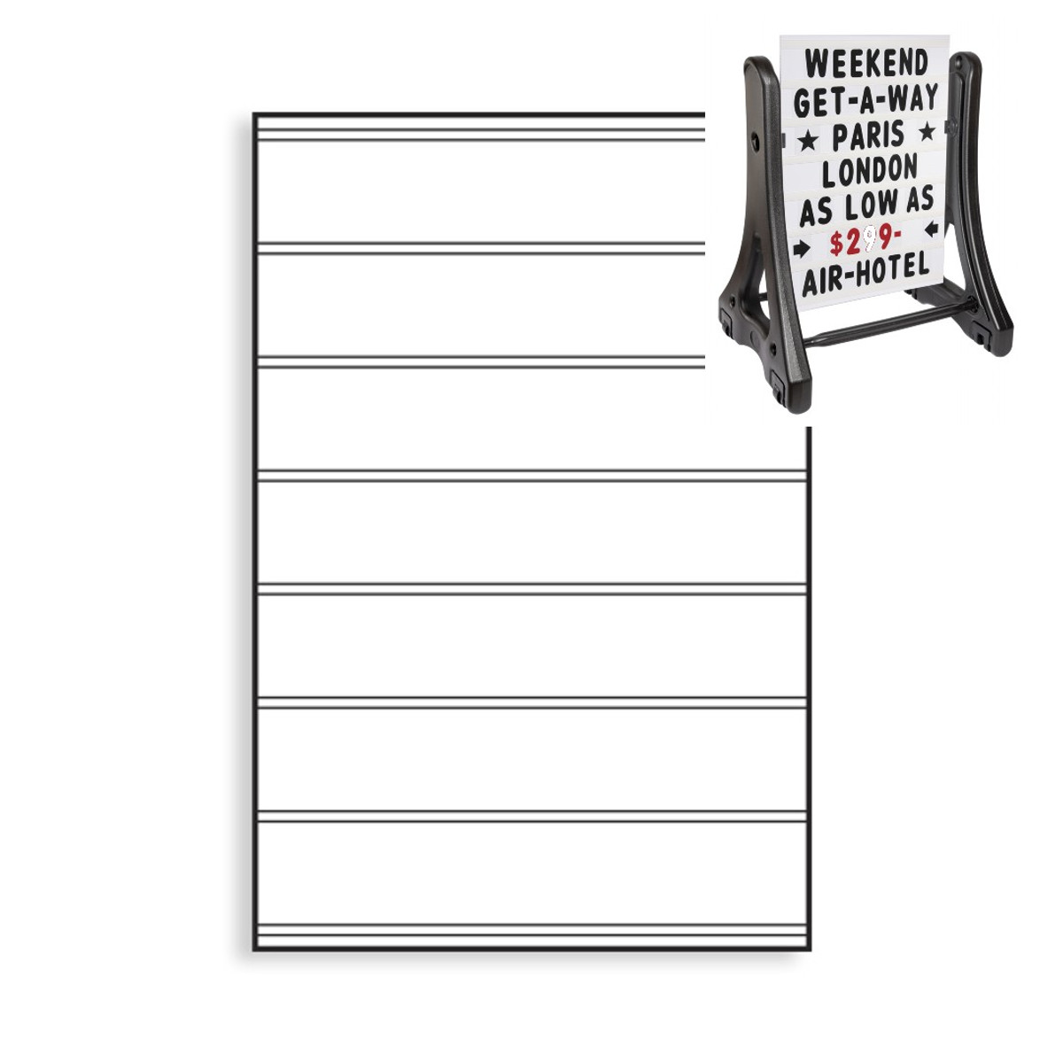 Replacement Message Board Face with Tracks for The Swinger Sign Stands, Fac - 4