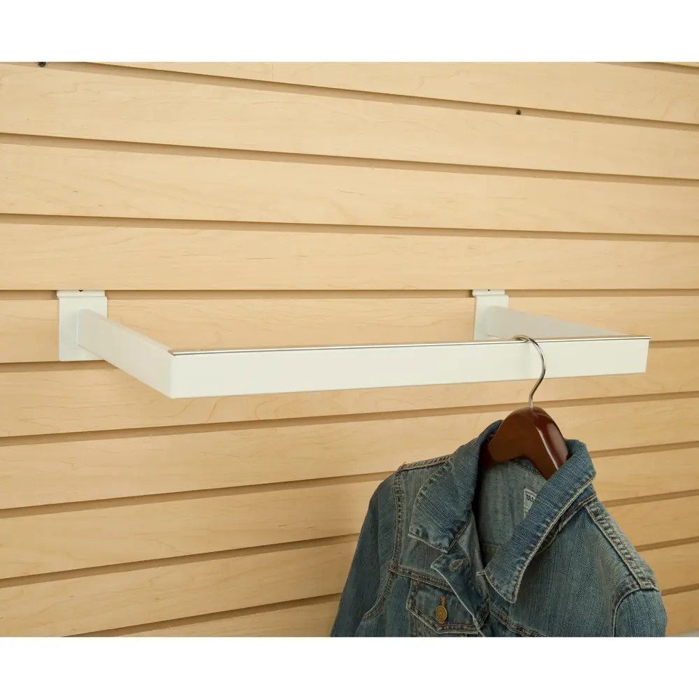 Slatwall U Shaped Hangrail Rectangular Tubing White