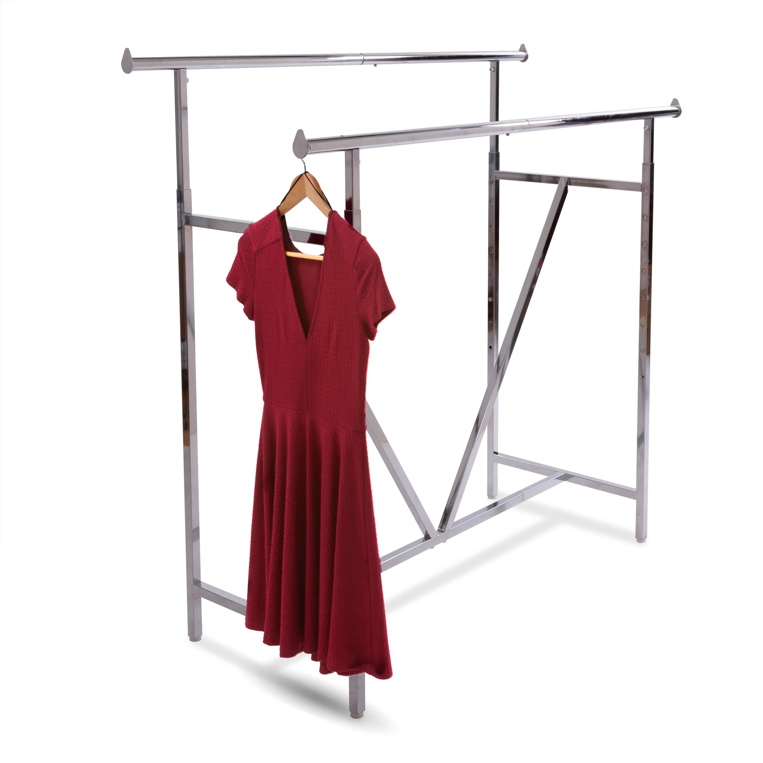 Double Rail Clothing Rack with V Brace | Product Display Solutions