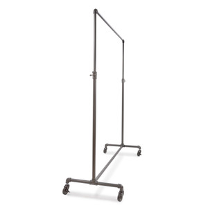60 Wide Pipeline Adjustable Height Rolling Clothing Ballet Rack GREY 60 Wide Pipeline Adjustable Height Rolling Clothing Ballet Rack GREY