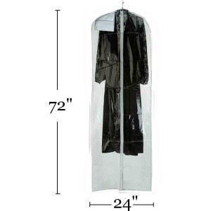 72 Clear Vinyl Zippered Bridal Gown Cover With Document Packet-1 72 Clear Vinyl Zippered Bridal Gown Cover With Document Packet-1