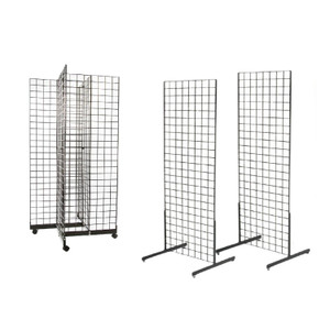 Four Sided & Set Of Double Sided Gridwall Display's  | 24"W x 60"H | Black
