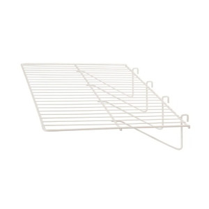 24.5"W x 12"D Flat Gridwall Wire Shelf | White
