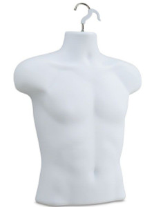 Male Upper Torso Hanging Display Form  White