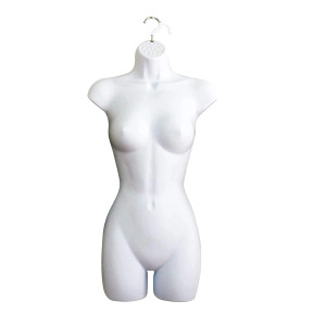 Female Full Torso Hanging Display Form | White