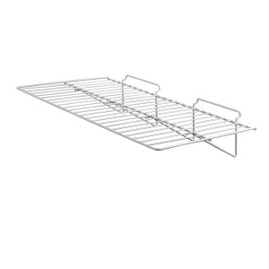 12"D x 24"W Slatwall Flat Wire Shelf | White