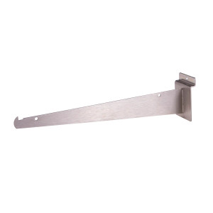 Slatwall 12" Metal Shelf Brackets | Satin Nickel