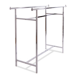 Double Rail Clothing Rack  60L Adjustable Heigh 48- 72  CHROME