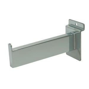 6" Long Rectangular Tubing Display Arm For Slatwall | Chrome