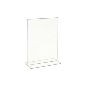 7"H x 5.5"W Double Sided Clear Countertop Sign Holder | Bottom Load
