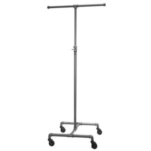 Pipeline 2 Way Adjustable Height Rolling Clothing Rack GREY Pipeline 2 Way Adjustable Height Rolling Clothing Rack GREY
