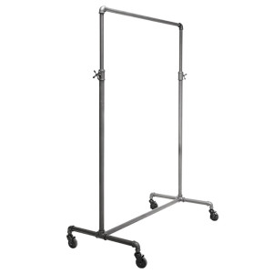 41" Wide Pipeline Adjustable Height Rolling Clothing Ballet Rack | GREY