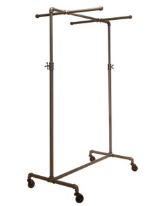41" Ballet Bar Pipeline Rack with TWO  26”L Cross Bars | GREY
