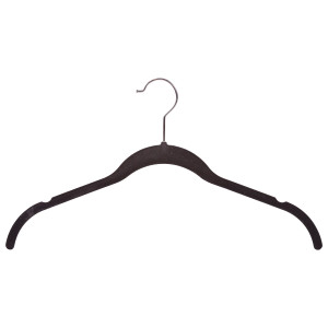17 Slimline Velvet Dress & Shirt Hanger with Notches | Black