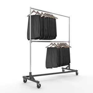 Double Bar Rolling Rack | Black