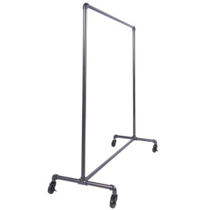 60" Single Rail Ballet Bar Pipe Clothing Rack | GREY