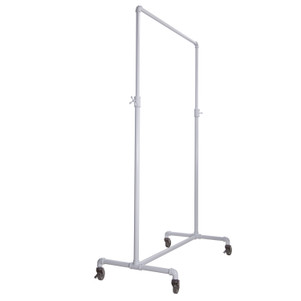 41 Pipe Clothing Rack  Adjustable Height Gloss White