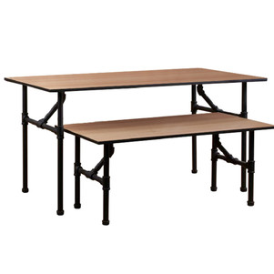 Pipeline Nesting Table Set Small & Large  MATTE BLACK