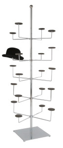 Hat Display Rack, Holds 20 Hats  CHROME