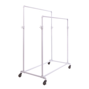 Double Bar Pipe Clothes Rack | Gloss White