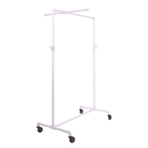 41 Pipe Clothing Rack With Cross Bar  Gloss White