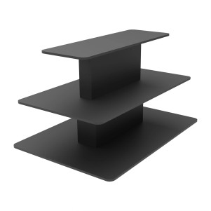 Three Tier Rectangular Wood Retail Display Table | Black