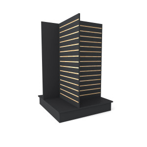 4 Sided Slatwall Display Stand | 36W x 54H | Black