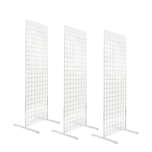 Gridwall Double Sided Display  | Set of  3 | 24"W x 24"D x 60"H | White