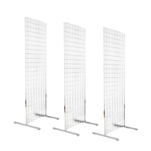Gridwall Double Sided Display   Set of  3  24W x 24D x 60H  Chrome