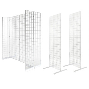 Gondola & Set Of Double Sided Gridwall Display | 24"W x 72"H | White