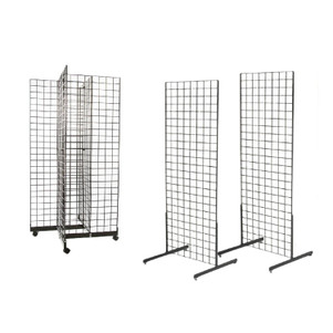 Four Sided & Set Of Double Sided Gridwall Display's  | 24"W x 54"H | Black