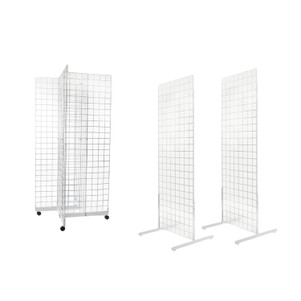Four Sided & Set Of Double Sided Gridwall Display's  | 24"W x 60"H | White